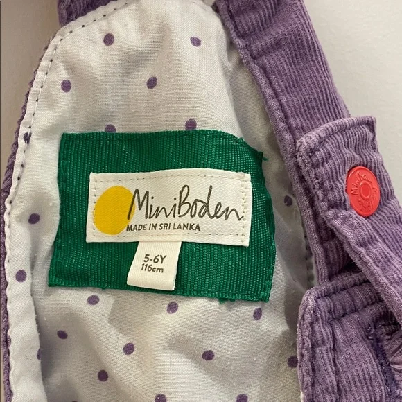 Mini Boden Purple Rainbow Overalls Dress Size 5-6 - Picture 6 of 7